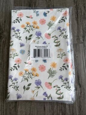 72” Wild Flowers Table Runner - Pastel Floral on White
